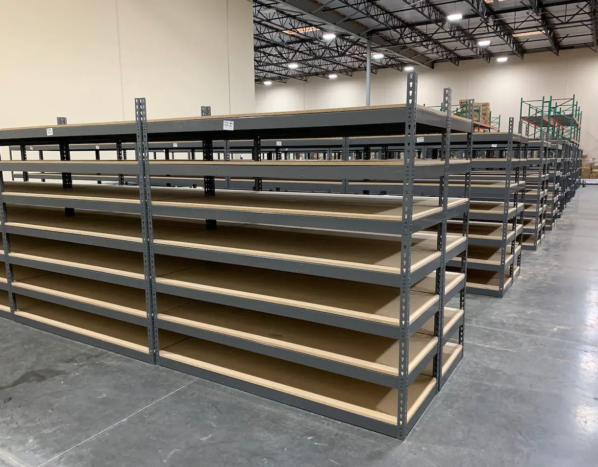 Boltless Shelving System – IMH Storage Solution Boltless shelving system in warehouse for efficient storage