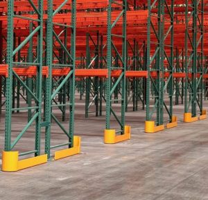 Yellow Column Protectors in a new warehouse