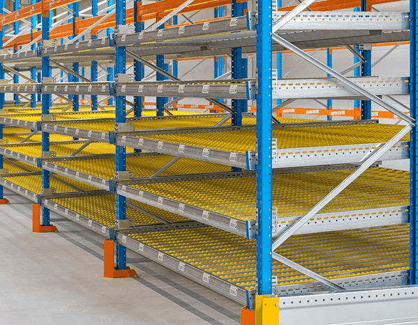 Carton Flow Racking Carton Flow racking recently installed in a new fulfillment center