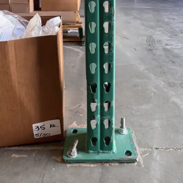 Base plate of upright with 2 anchors