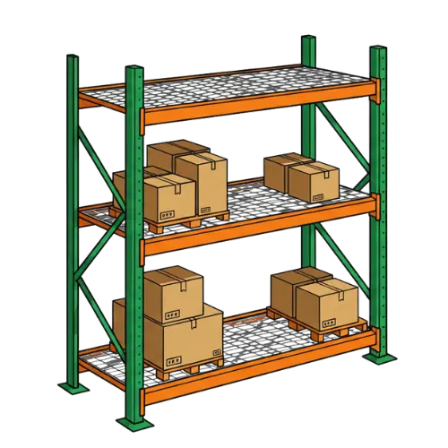 Custom-Manufactured-Racks graphic representing custom manufactured warehouse racking