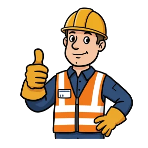 bonded-installation-crew-IMH Thumbs-up from a racking installer after completing an e-commerce fulfillment center installation with minimal downtime