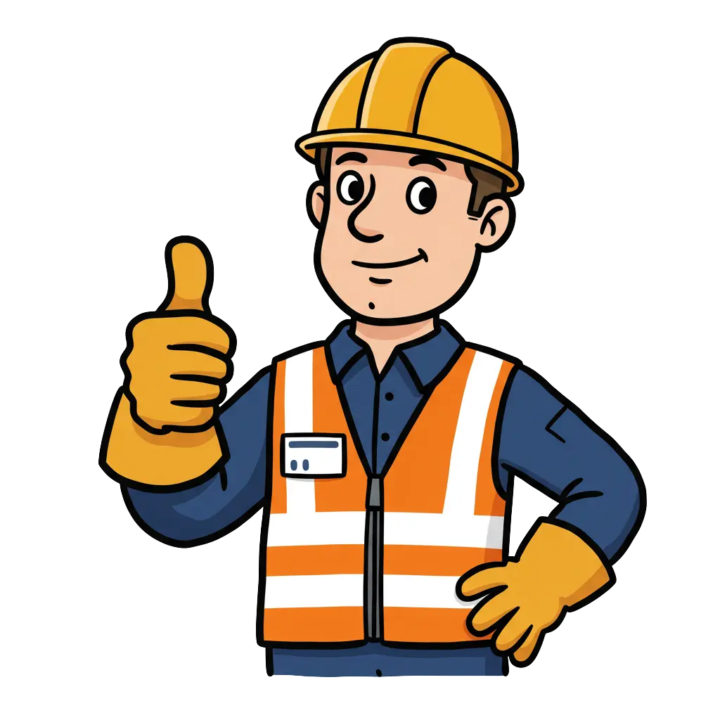 bonded-installation-crew-IMH Certified racking installer giving a thumbs up after completing a warehouse rack installation