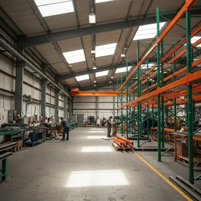 IMH manufacturing pallet racks for a warehouse in Ontario California