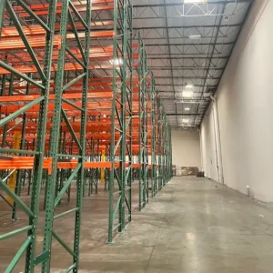 Completed pallet rack installation for Primax Wheels’ 68,000 sq ft warehouse in Ontario, California, installed by IMH Group.