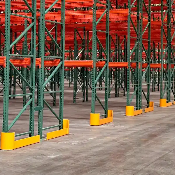 End of Aisle Protectors installed on Pallet Racks in Los Angeles California