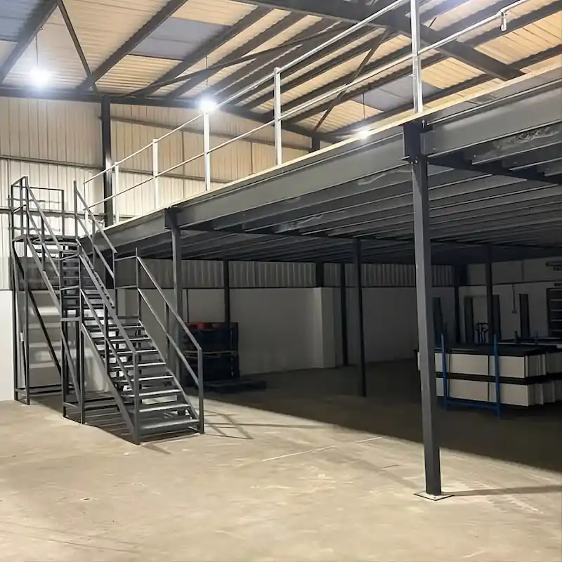 Warehouse Mezzanine supplied and installed in Anaheim for small part storage.