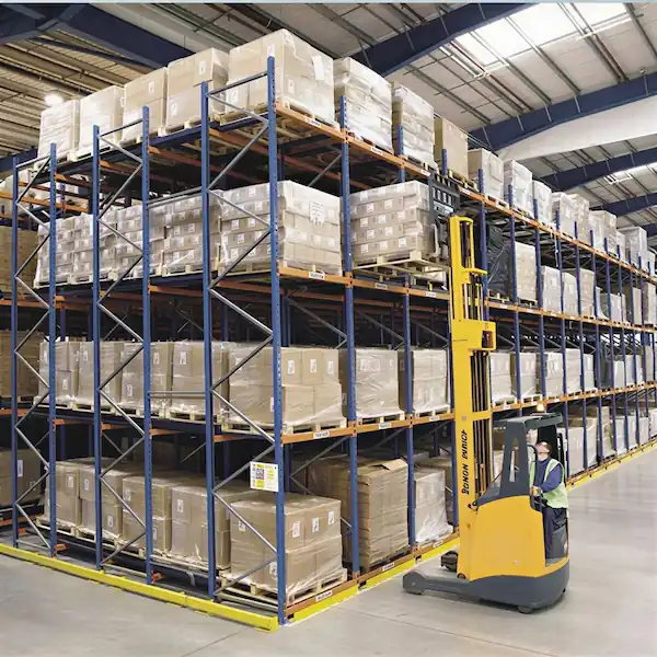 Push Back Racking Perris CA Push-back racking in Perris warehouse maximizing storage density for bulk pallet inventory