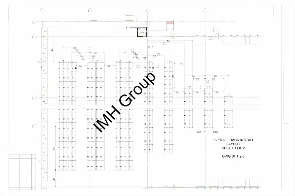 CAD Layout for Guard Rails in a warehouse