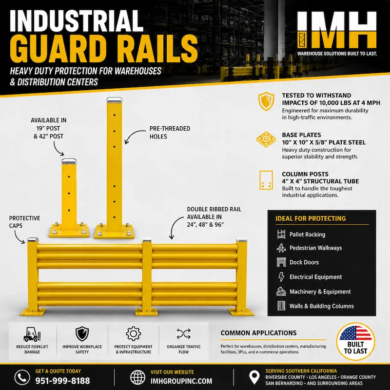 Heady Duty Guard Rails for warehouses in Southern California